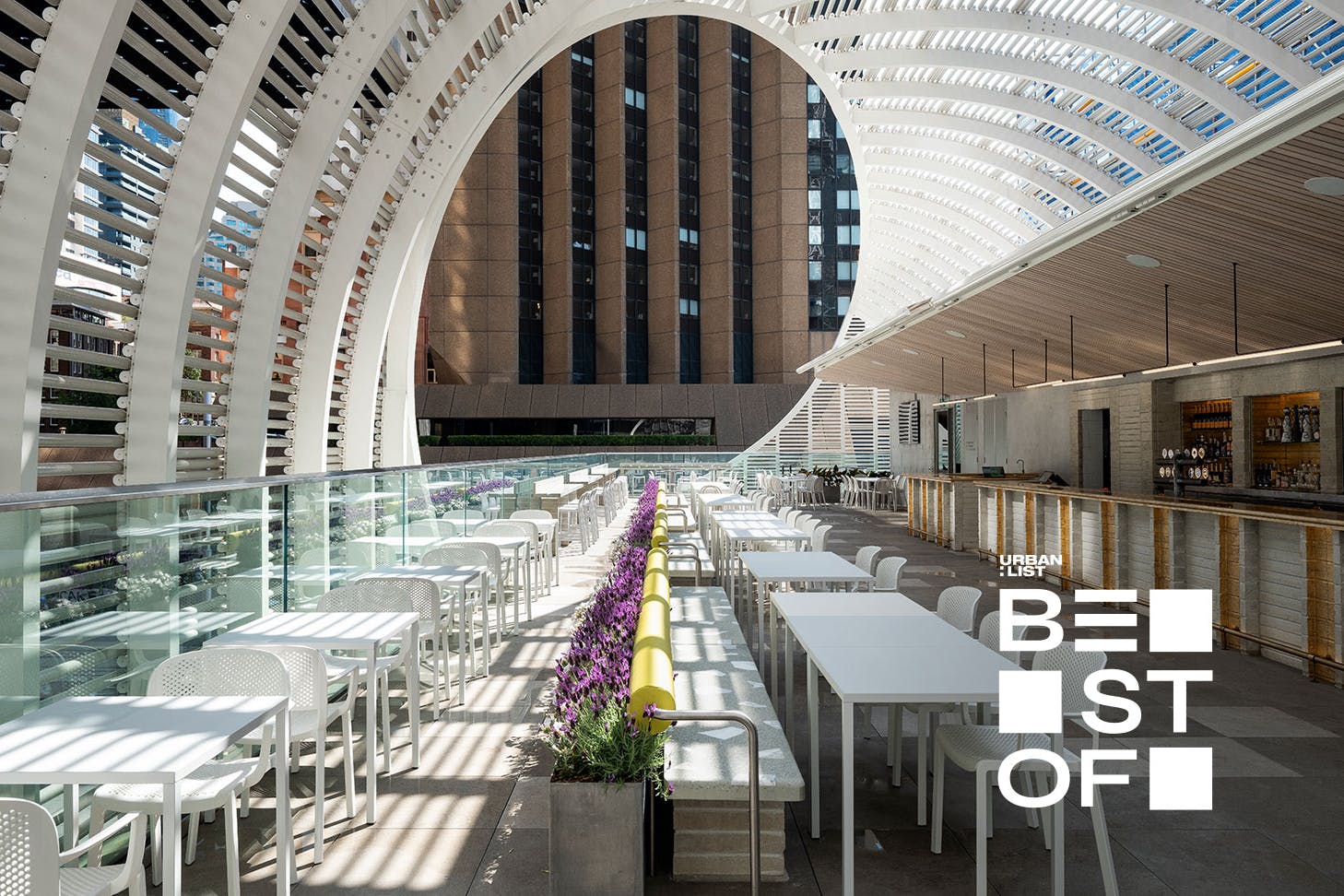 The sunny rooftop terrace at Jacksons on George, one of the best rooftop bars in Sydney